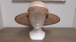 CLOCHE A BORD LARGE COMPLIT BEIGE RAYE