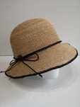 CHAPEAU BORA EN RAPHIA CROCHET NATUREL/NOIR