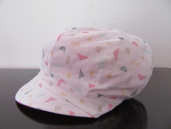 CASQUETTE GAVROCHE COTE COTON BLANC IMPRIME PASTEL